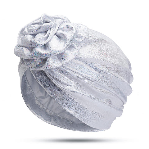 Middle-aged Women Polyester Turban Hat Floral Breathable Chemo Caps