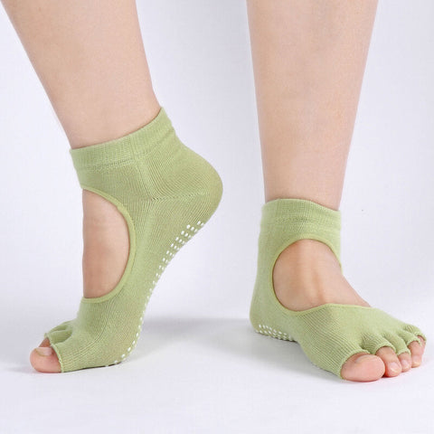 Women Open back Toe Yoga Sock Non-slip Five-finger Socks
