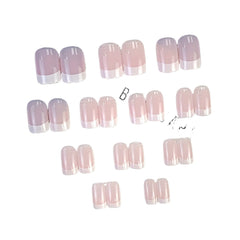 24PCS Chic French Square False Nails - Durable Acrylic, Crisp White Tips - Full Coverage for Glam