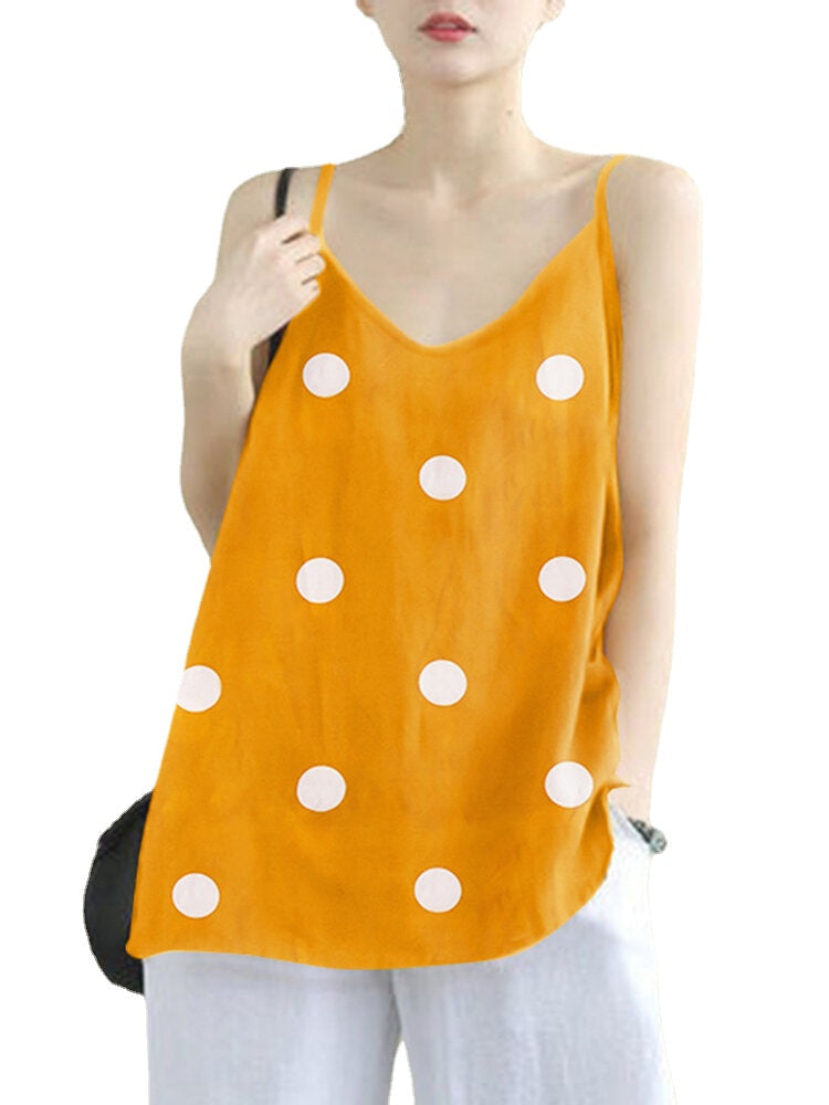 Polka Dot Spaghetti Backless Sleeveless Casual Cami