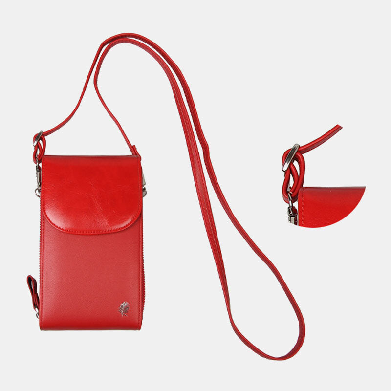 Women 8 Card Slots Phone Bag Solid Crossbody Shoulder