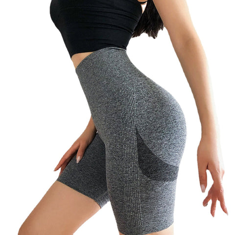 Women's High Waist Yoga Shorts Nylon Spandex Fitness Gym Workout Running Sports Activewear Control Butt Lift Breathable Summer Sport Shorts