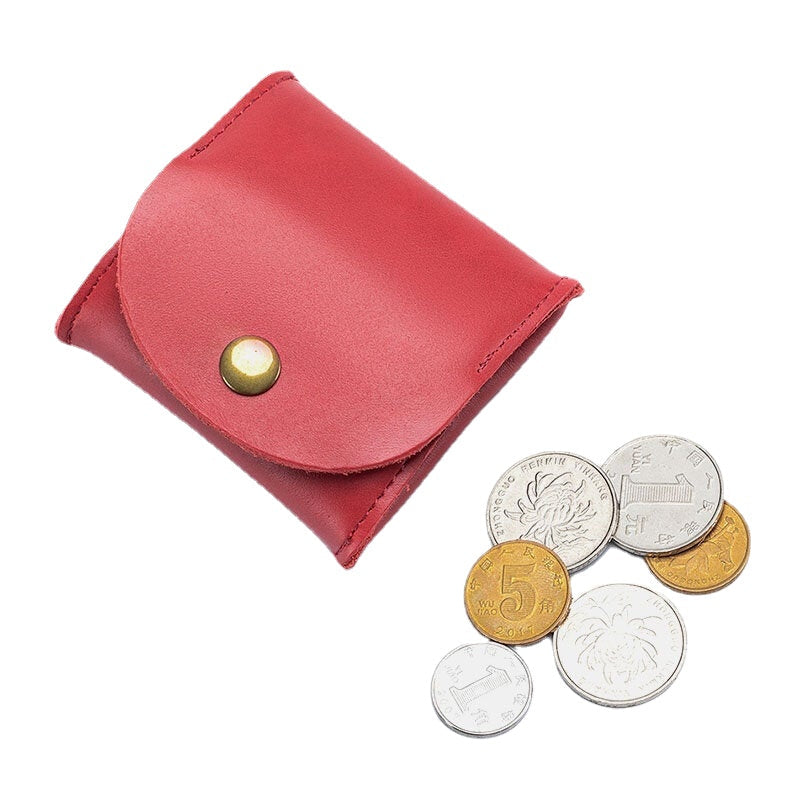 Women Genuine Leather Mini Retro Coin Bag Small Storage Bag Earphone Bag