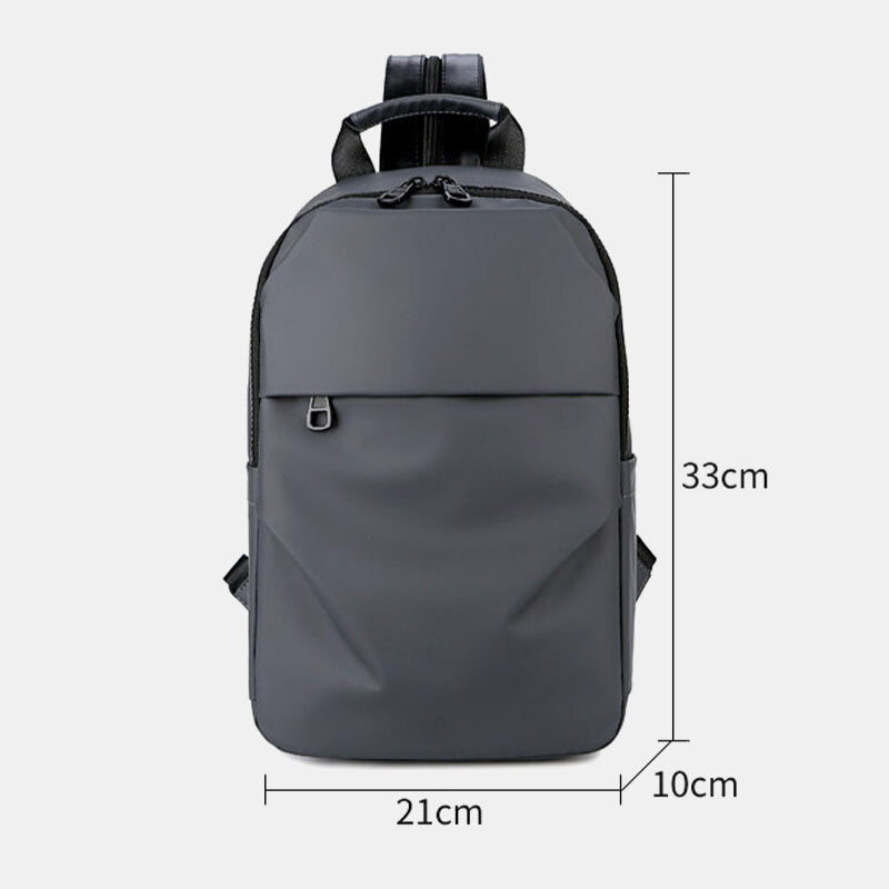 Waterproof Business Casual Solid With Earphone Hole Backpack Crossbody Bag Chest Bag For Male