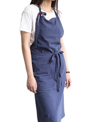 Vintage Japanese Cotton Kitchen Aprons Dress with Pocket