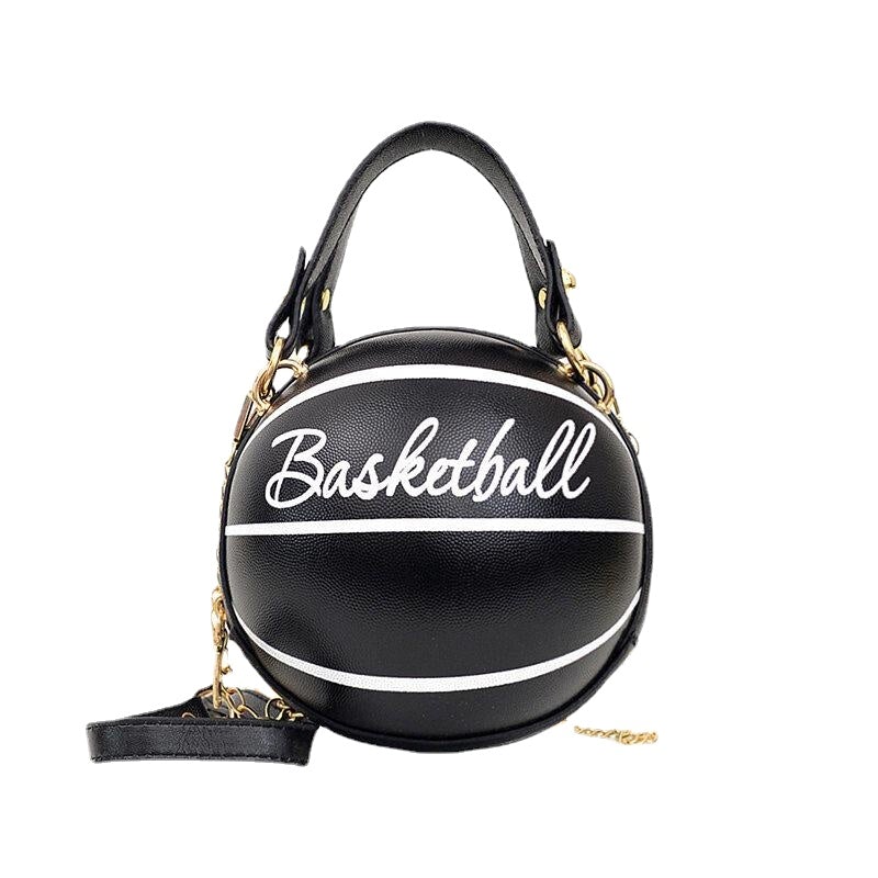 women basketball football look mini round bag hangbag adjustable shoulder cross body