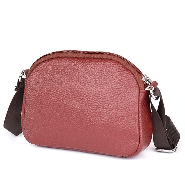 Women Genuine Leather Cowhide Casual Shoulder Bag Phone Crossbody