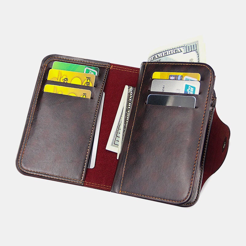 Men Faux Leather Large Capacity Fashion Business Retro Multi-slot Card Holder Wallet