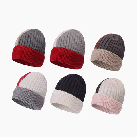 Women Letter Pattern Wild Beanie Hat Soft Adjustable Autumn Winter Warm Knitted Hat