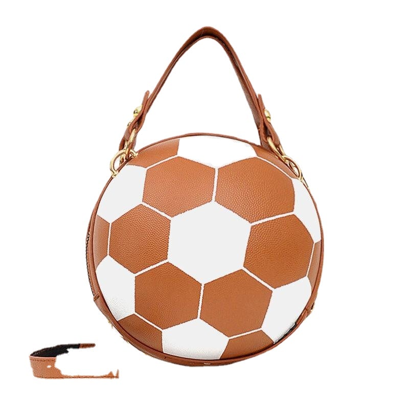 women basketball football look mini round bag hangbag adjustable shoulder cross body