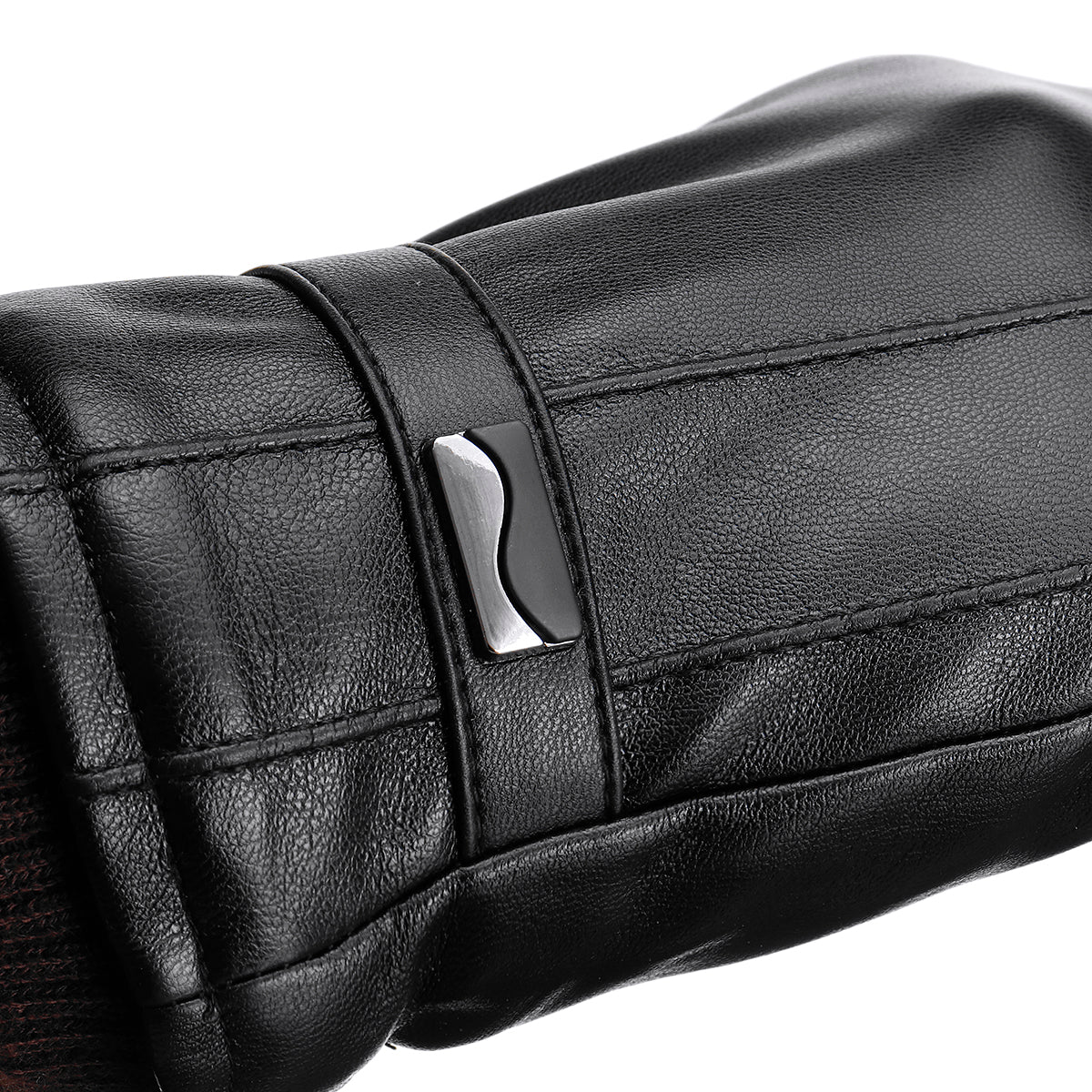 Men's Waterproof Touchscreen PU Leather Winter Gloves - Fleece Lined Thermal Warmth