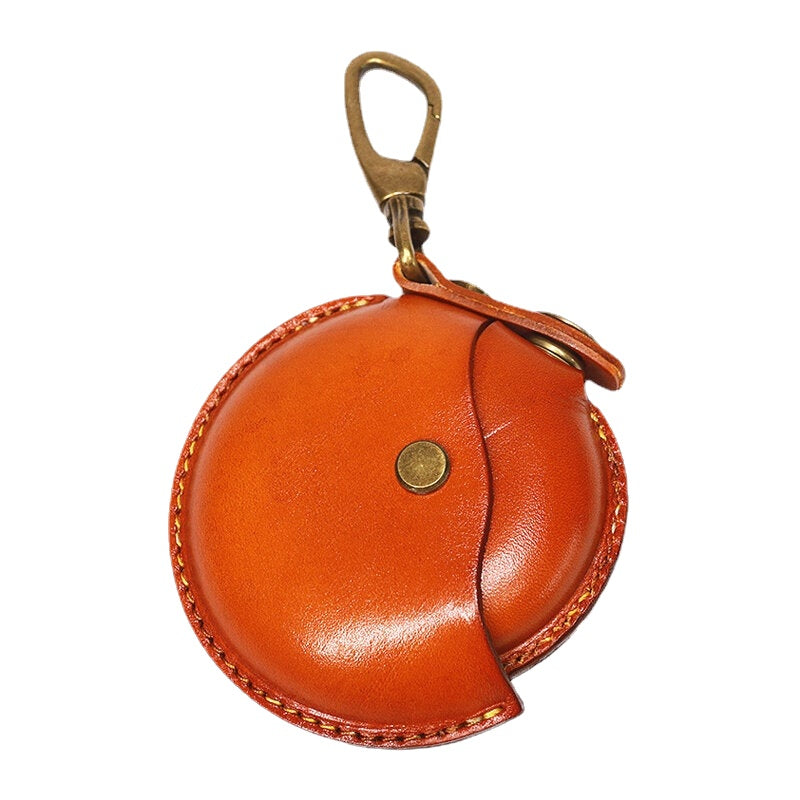 Unisex Genuine Leather Round Shape Creative Casual Coin Bag Storage Wallet