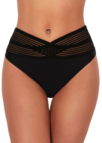 Women's Swimwear Bikini Bottom Normal Swimsuit High Waisted Solid Color Black Bathing Suits Sports Vacation Sexy