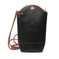 Women PU Leather Large Capacity Crossbody Solid Color 6.5 Inch Phone Shoulder Bag