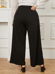 Plus Size Black Wide Leg Pants