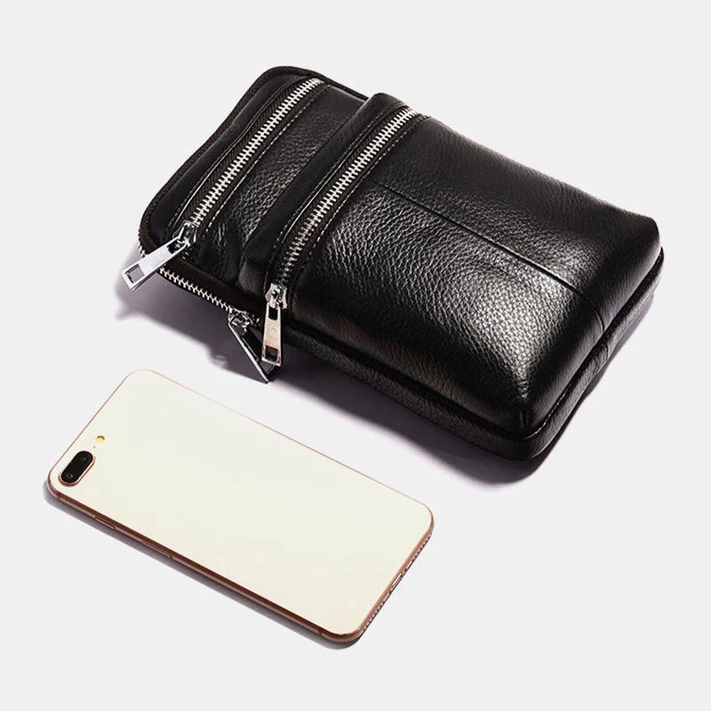 Men's Genuine Leather Crossbody Belt Bag - Casual Shoulder Style