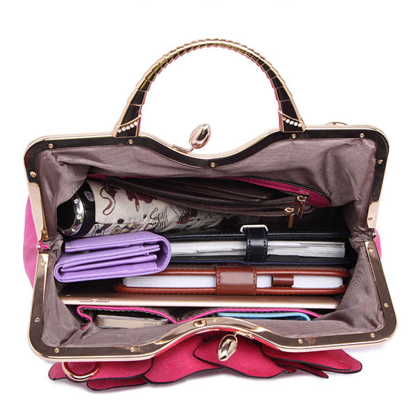 Women Elegant Handbag Rose Floral Fashion Cosmetic Bag