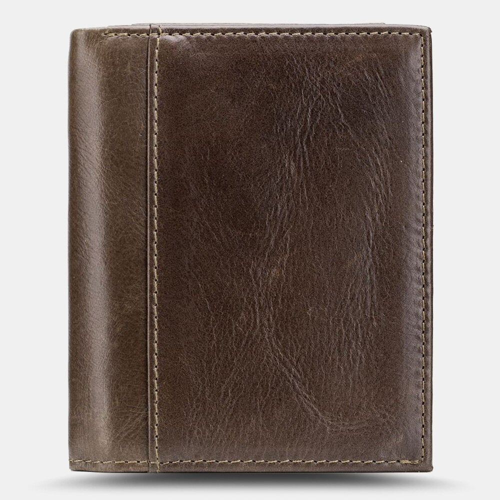 Men Genuine Leather Multi-card Slot RFID Anti-theft Thin Card Holder Money Clip Wallet Driver's License