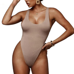 Casual Sexy Women's O-neck Sleeveless Backless Bodysuit For Party