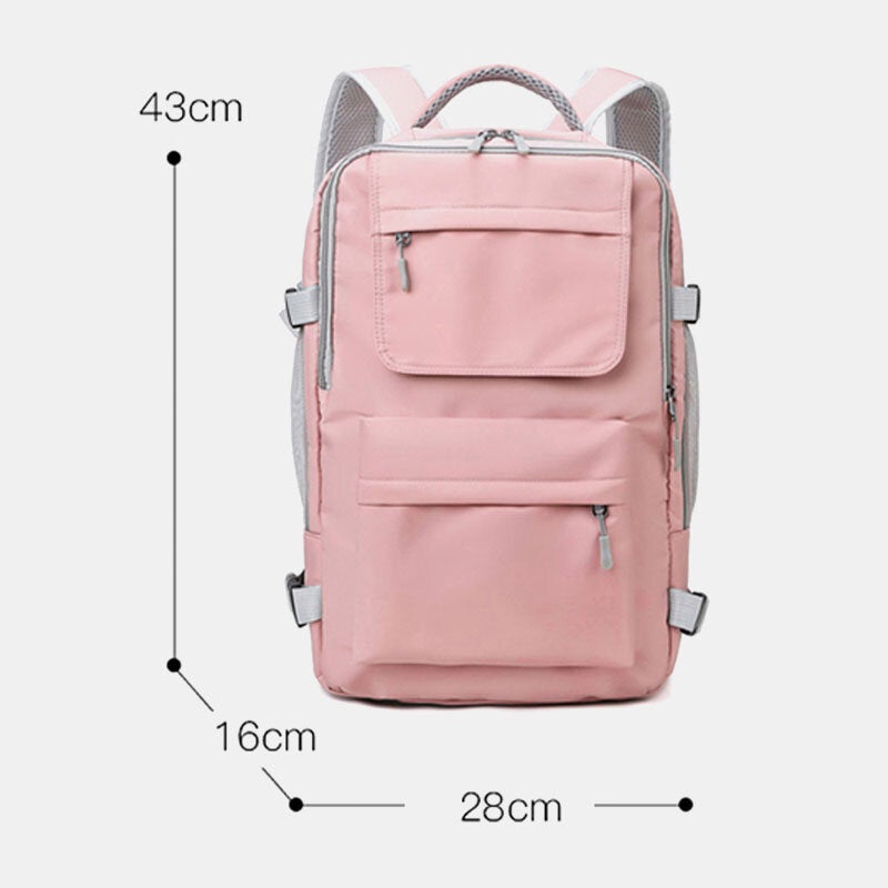 Women Nylon Multi-pocket Compartment Backpack Multifunction Large Capacity Travel Bag