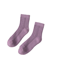 Women Cotton Thick Embroidery Multi Pattern Cute Casual Warm Tube Socks