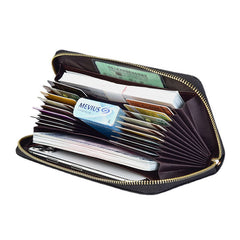 Women & Men PU Leather Lychee Pattern Multi-Card Slot Detachable Wrist Strap Retro Middle Length Card Holder Clutch Wallets