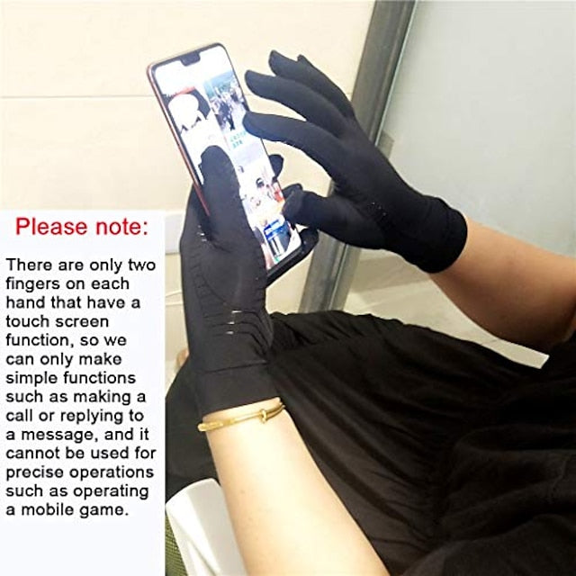 Copper Arthritis Compression Gloves Full Finger Touch Screen Pain Relief for Carpal Tunnel RSI