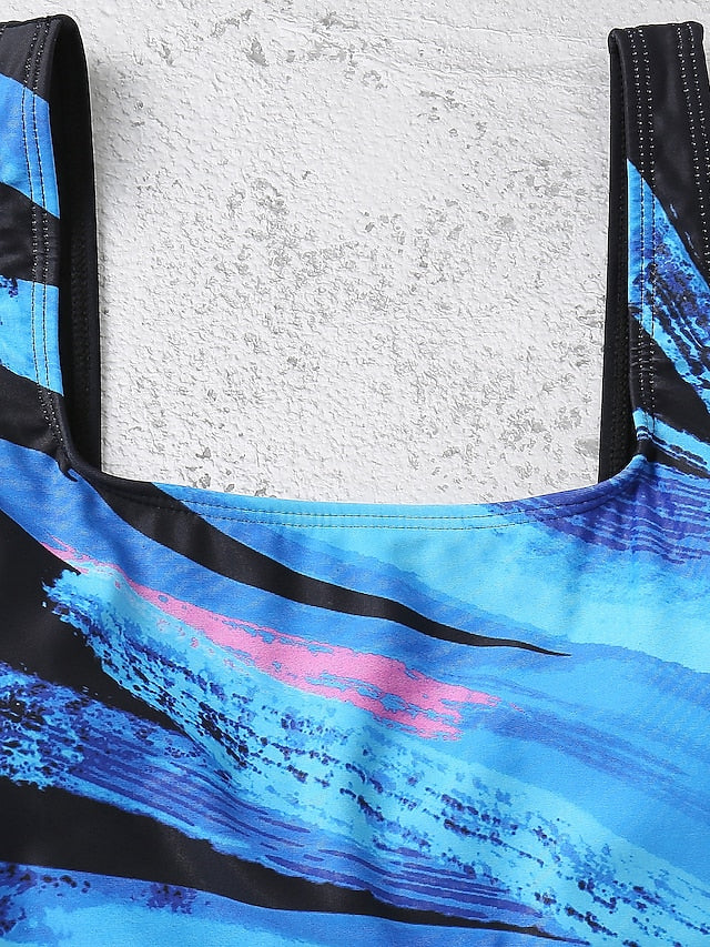 Women's Swimwear One Piece Monokini Bathing Suits Normal Swimsuit Tummy Control Hole Stripe