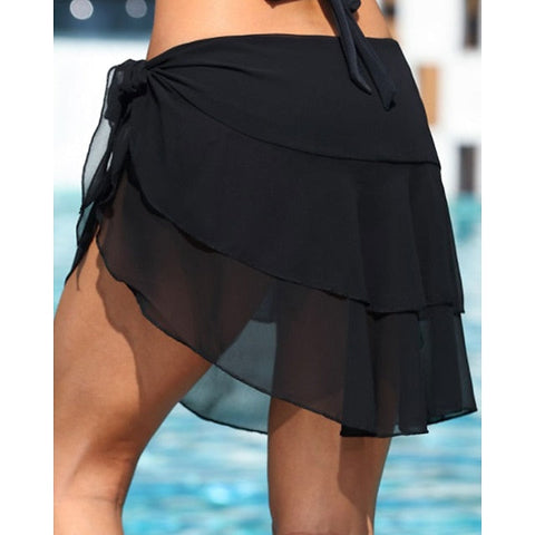 Women's Swimwear Beach Bottom Normal Swimsuit Lace up High Waisted Plain Black Orange Bathing Suits Sports Beach Wear Summer