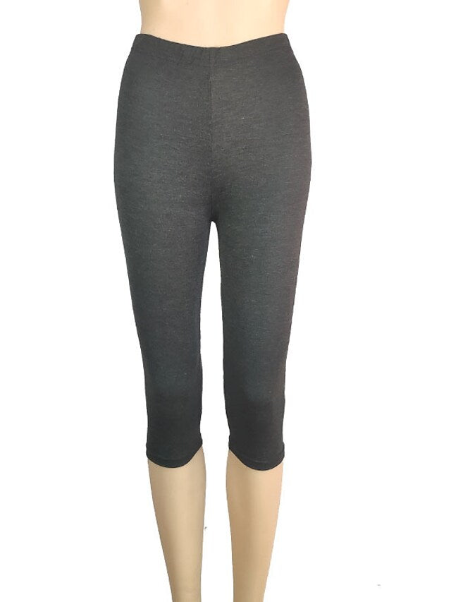 Women's Daily Yoga Stretchy Cotton Blend Lightweight Sports High Waist Capri shorts