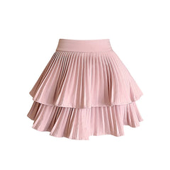 Women's A Line Tutu Above Knee Polyester Black White Pink Skirts Spring & Summer Ruched Patchwork Layered Lined Fashion Vacation Casual Daily