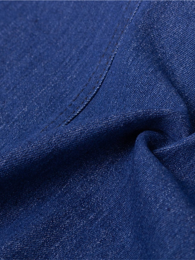 Women's Midi Denim Dress - Sleeveless U-Neck with Zipper for Summer & Spring