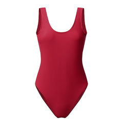 Women's Swimwear One Piece Monokini Bathing Suits Plus Size Swimsuit Tummy Control Slim for Big Busts Solid Color Wine Black Blue Fuchsia Red Bathing Suits Sexy Active Basic / Party / New