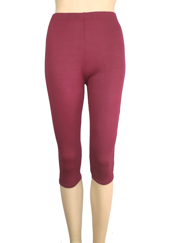 Women's Daily Yoga Stretchy Cotton Blend Lightweight Sports High Waist Capri shorts