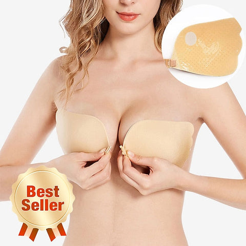 Women's Plus Size Bras & Bralettes Adhesive Bra Strapless 3,4 Cup Solid Color Micro-elastic Breathable Push Up Invisible Wedding Party Party & Evening Silica Gel , 1 PC