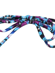 Women's Swimwear Bikini 2 Piece Normal Swimsuit Backless Drawstring Tropical Stripe Floral color Brown Padded Bathing Suits Sexy Fashion Sexy / Padded Bras