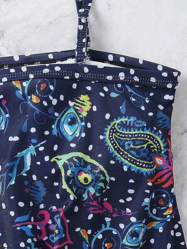 Women's Swimwear Tankini 2 Piece Normal Swimsuit Modest Swimwear Slim Dot Orchid 41 Blue dot 41 Bathing Suits New Casual Sexy / Padded Bras