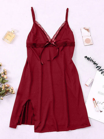 Women‘s Strap Dress Mini Dress Black Red Sleeveless Pure Color Lace Spring Summer Cold Shoulder Casual
