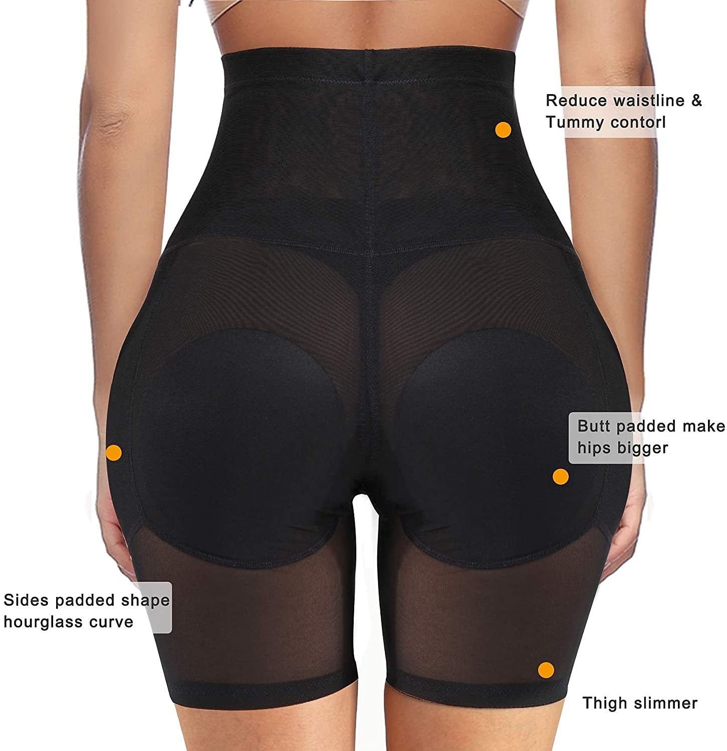 Women Shapewear Control Panties Body Shaper Butt Lifter Padded Hip Enhancer Seamless Underwear Hi- Waist Short