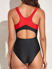 Women's Swimwear One Piece Monokini Bathing Suits Normal Swimsuit Backless Tummy Control Print Striped Color Block White Black Blue Royal Blue Red Scoop Neck Bathing Suits New Vacation Holiday