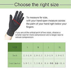 Copper Arthritis Compression Gloves Full Finger Touch Screen Pain Relief for Carpal Tunnel RSI