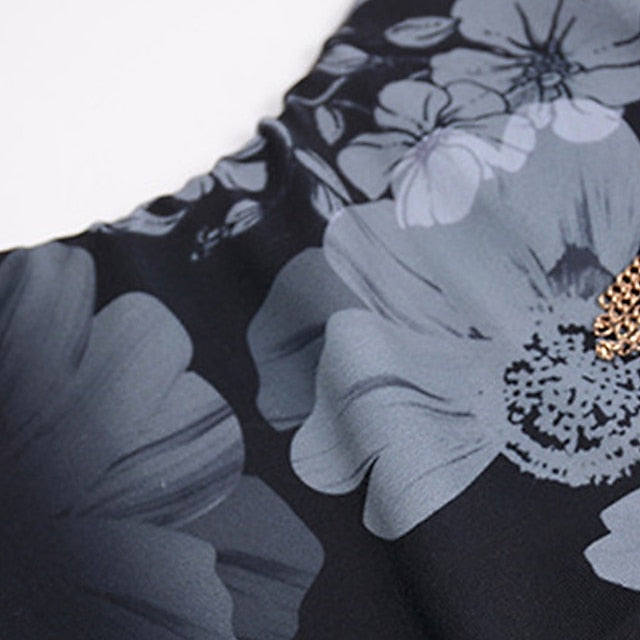 Women's Swimwear One Piece Monokini Bathing Suits Normal Swimsuit Open Back Printing Floral Leopard White Black Gray Yellow Fuchsia V Wire Bathing Suits New Vacation Fashion / Modern / Padded Bras