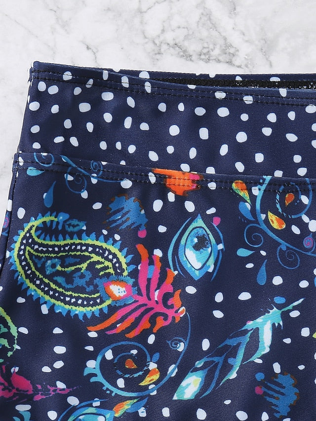 Women's Swimwear Tankini 2 Piece Normal Swimsuit Modest Swimwear Slim Dot Orchid 41 Blue dot 41 Bathing Suits New Casual Sexy / Padded Bras