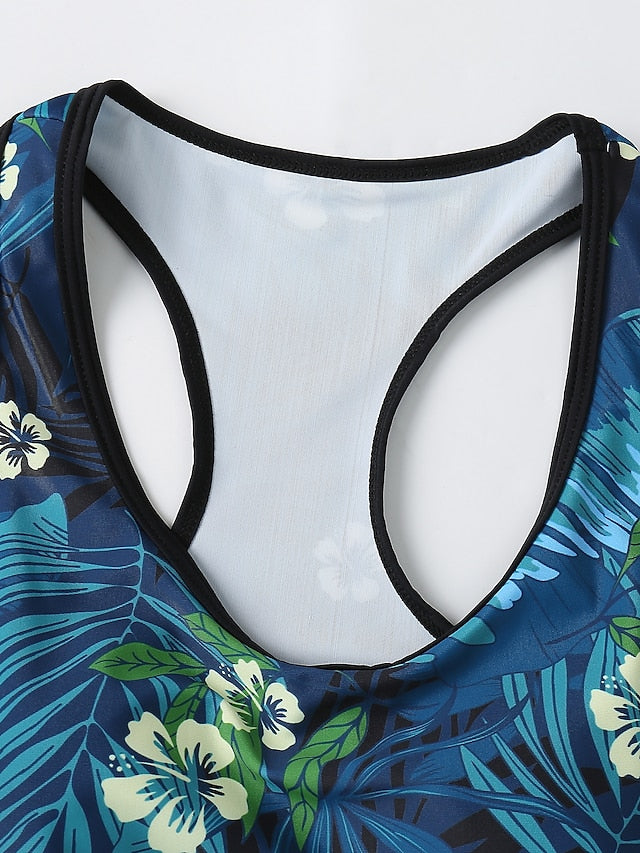 Women's Swimwear Rash Guard Diving Normal Swimsuit UV Protection Quick Dry Zipper Slim Solid Color Color Block Blue Bodysuit High Neck Bathing Suits Sports Neutral Sports / New / Padded Bras
