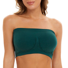 Women's Bras & Bralettes Tube Bra Strapless Full Coverage Solid Color Scoop Neck Micro-elastic Breathable Invisible Casual Daily Nylon Green , 1 PC