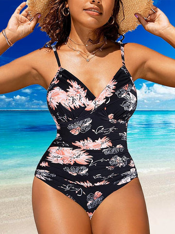 Women's Swimwear One Piece Normal Swimsuit Printing Solid Color Leopard Leopard Print Black Pink Red Green Bodysuit Bathing Suits Sports Summer
