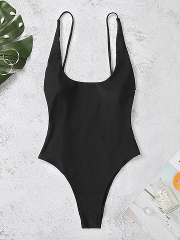 Women's Swimwear One Piece Monokini Bathing Suits Normal Swimsuit Tummy Control Slim Solid Color White Black Gray Pink Light Green Strap Bathing Suits Sports Casual Holiday / New / Padded Bras