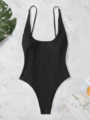 Women's Swimwear One Piece Monokini Bathing Suits Normal Swimsuit Backless Tummy Control Slim Solid Color Black White Pink Wine Blue Padded Bathing Suits Sports Active Fashion