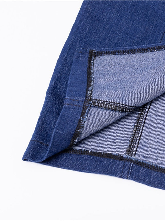 Women's Midi Denim Dress - Sleeveless U-Neck with Zipper for Summer & Spring