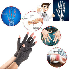 Copper Compression Gloves for Arthritis Relief, Hand Pain, Swelling & Carpal Tunnel - Fingerless Typing Support